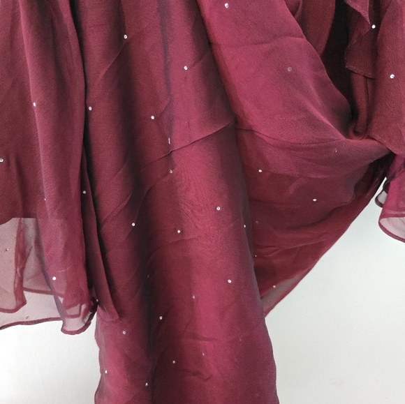 Vintage Betsy Adam Prom Dress Maxi Gown 12 Red Goth 90s Y2K Whimsigoth Vampy - Picture 8 of 12